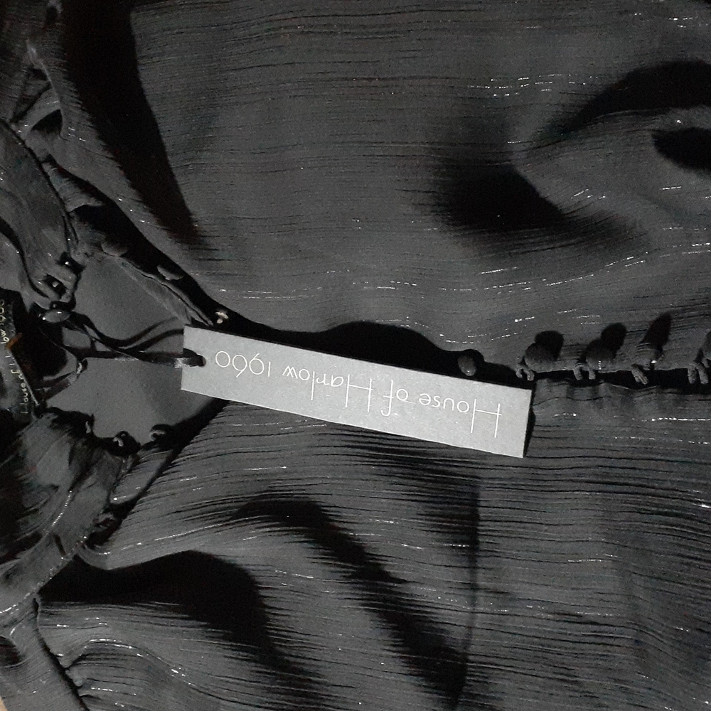 House of Harlow 1960 Lurex Pinstripe Dress | Size 6 | Black - Picture 5 of 5